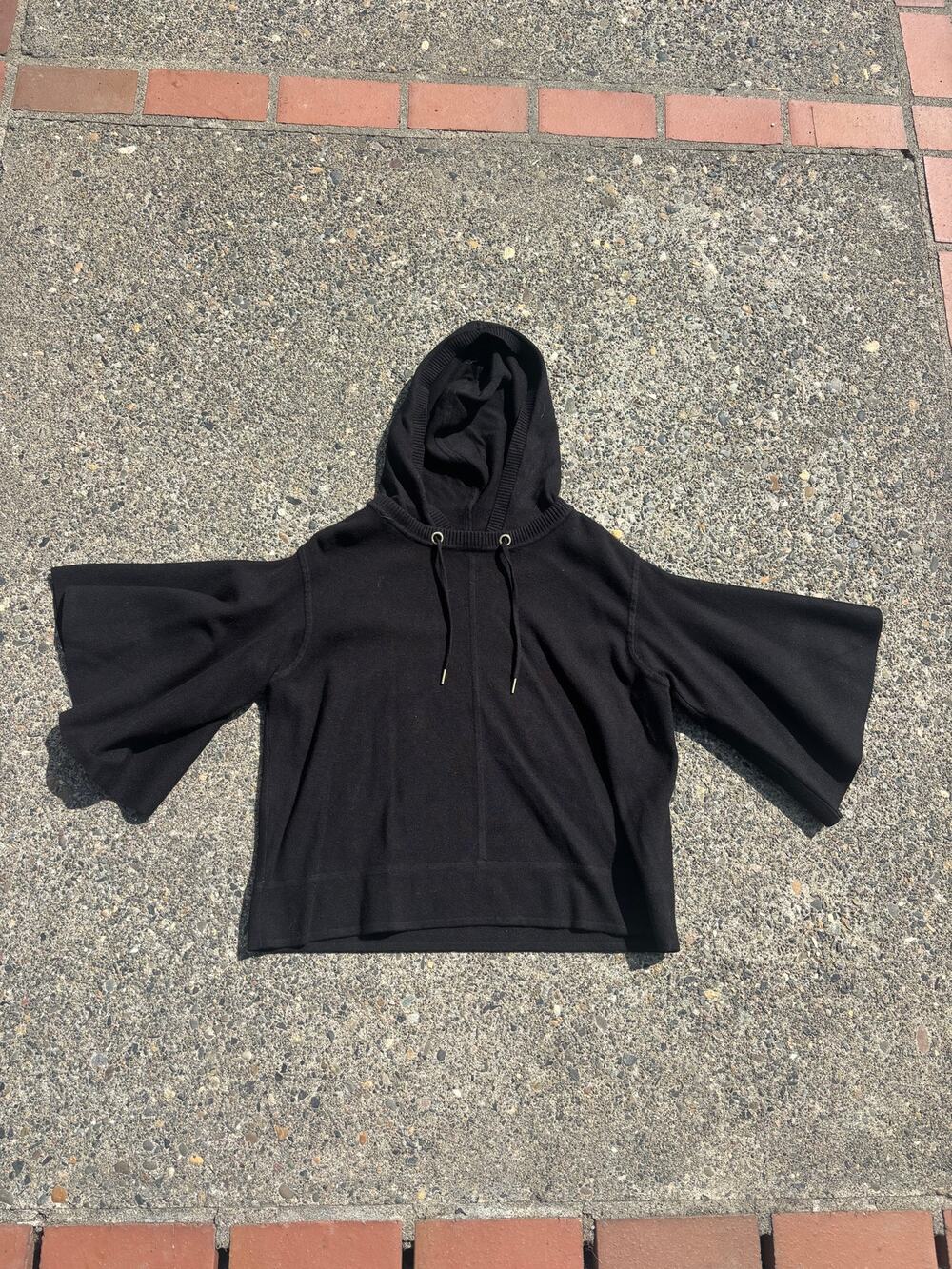 Maeve by Anthropologie Black Bell Sleeve Hoodie